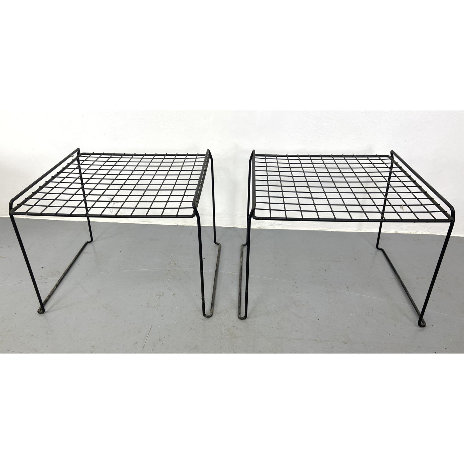 Pair of modernist mesh wire side 2fceb8