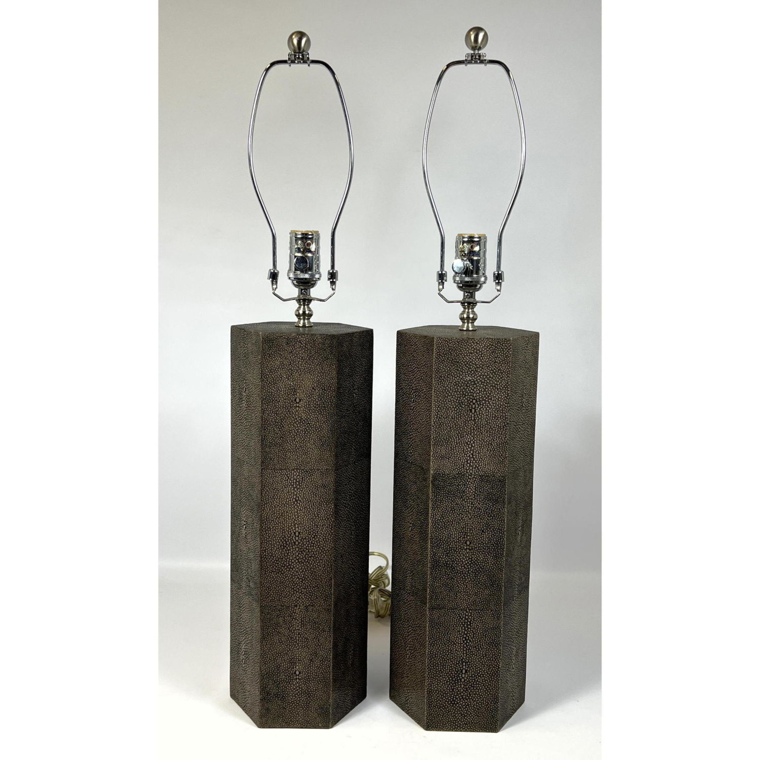 Pair Contemporary Faux Shagreen