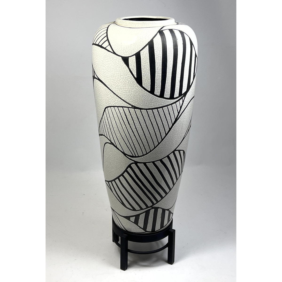 Black and white pottery and metal