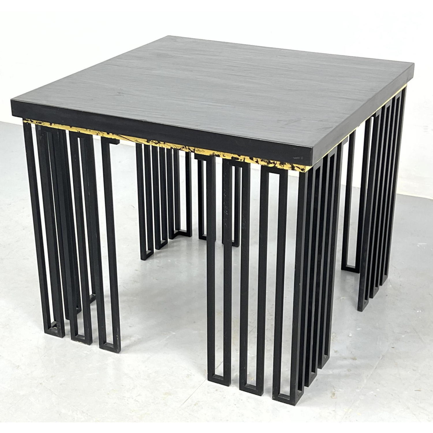 Square Modernist Ebonized Side End Table