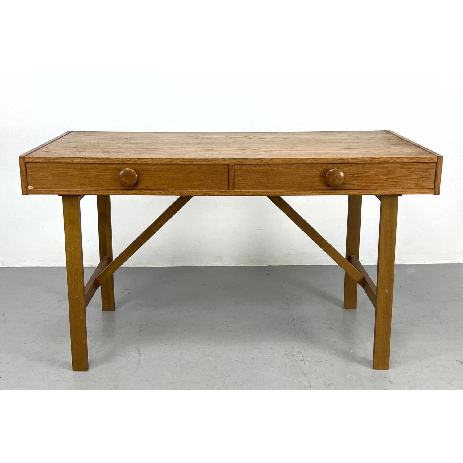 Danish Modern Teak Desk Two drawer  2fcf1e