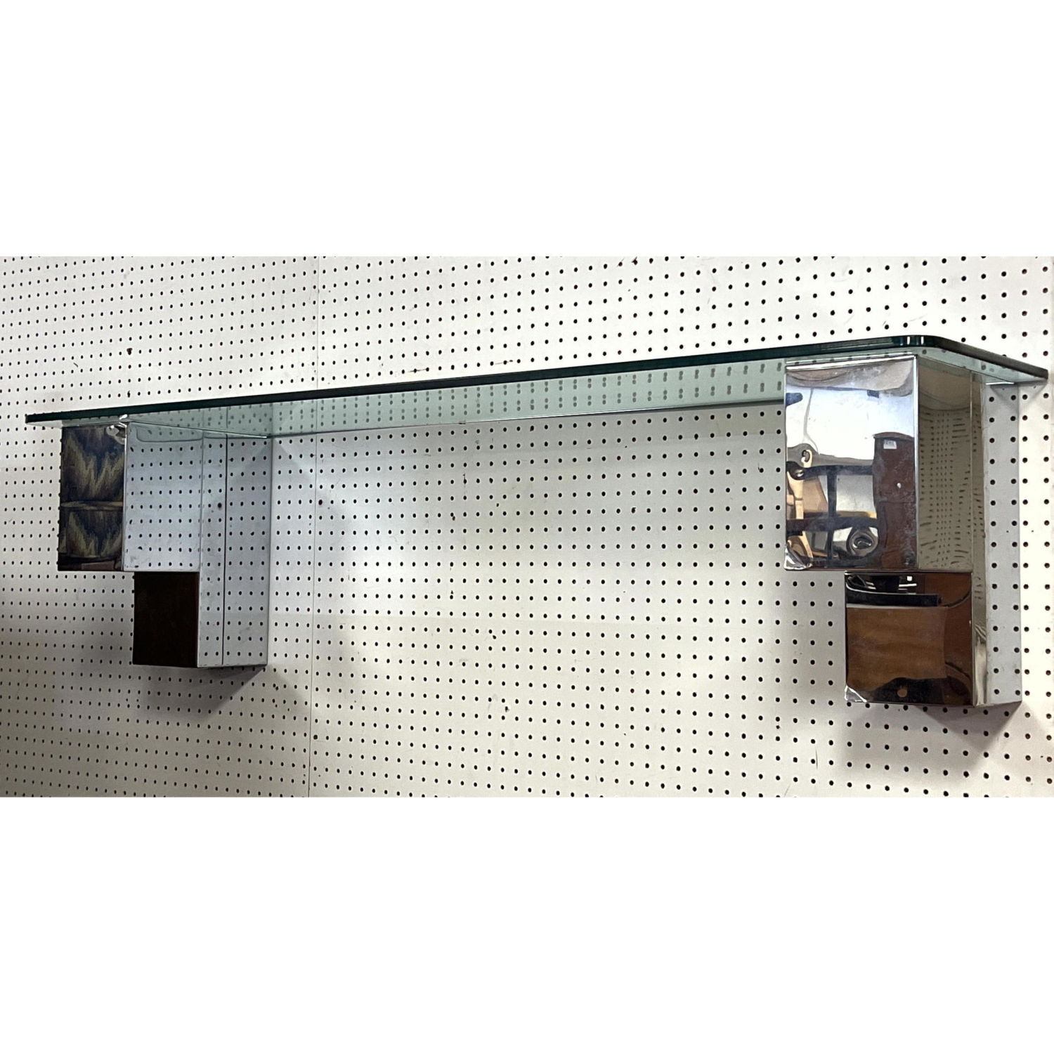 Chrome Cityscape style Wall Shelf  2fcf24