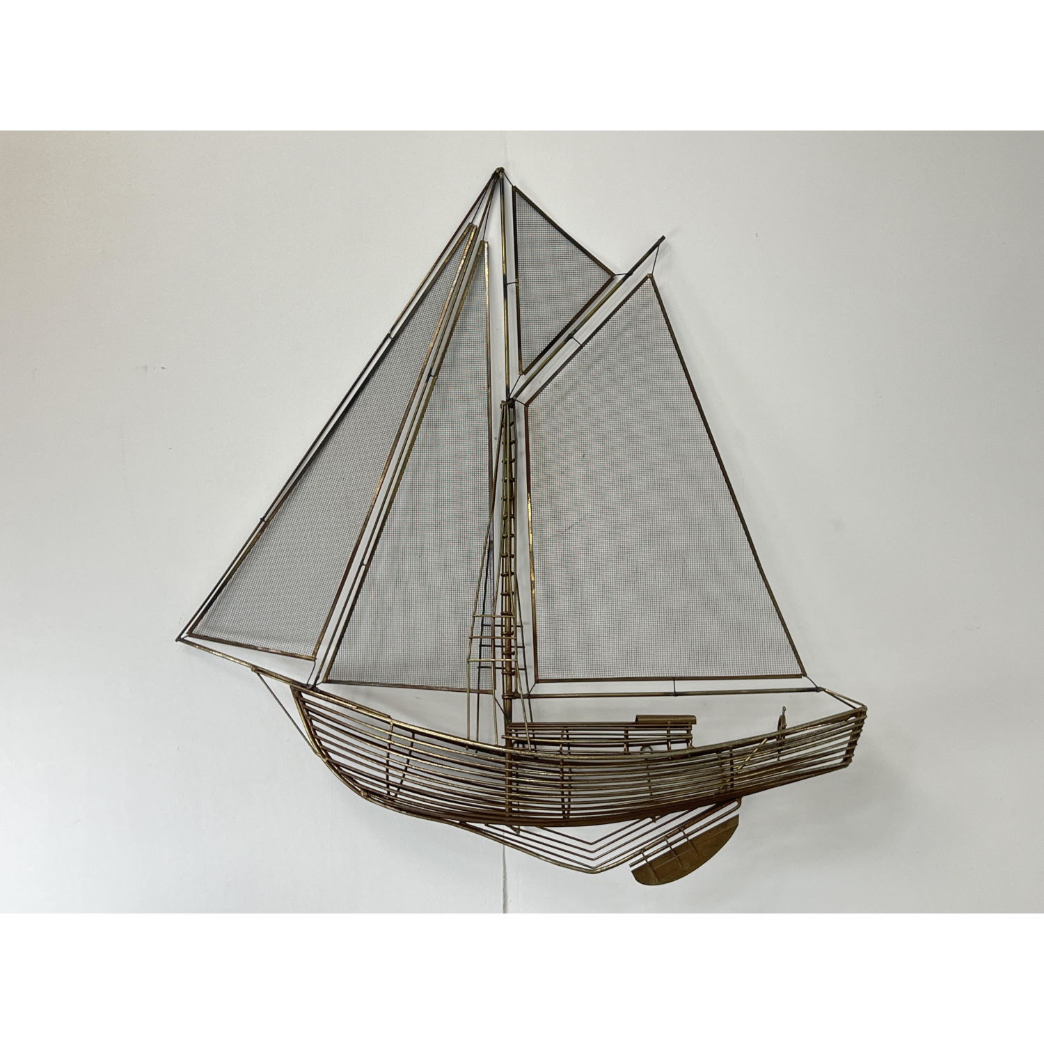 C. Jere 1982 Sail Boat Wall Sculpture.