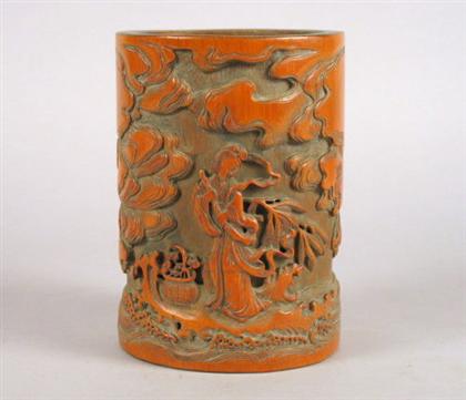 Chinese bamboo brushpot 19th 4c7ee