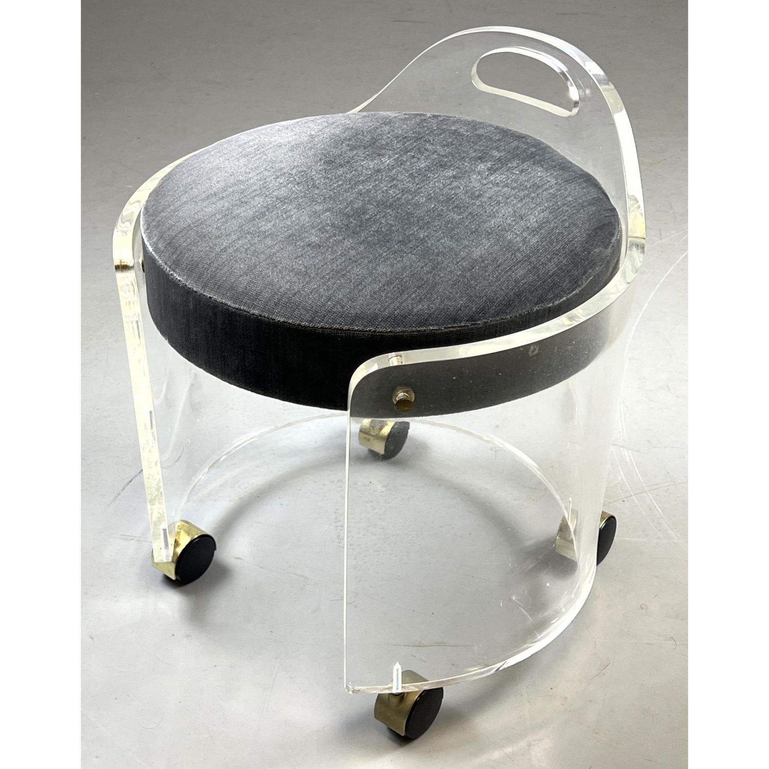 HILL Lucite Rolling Vanity Seat