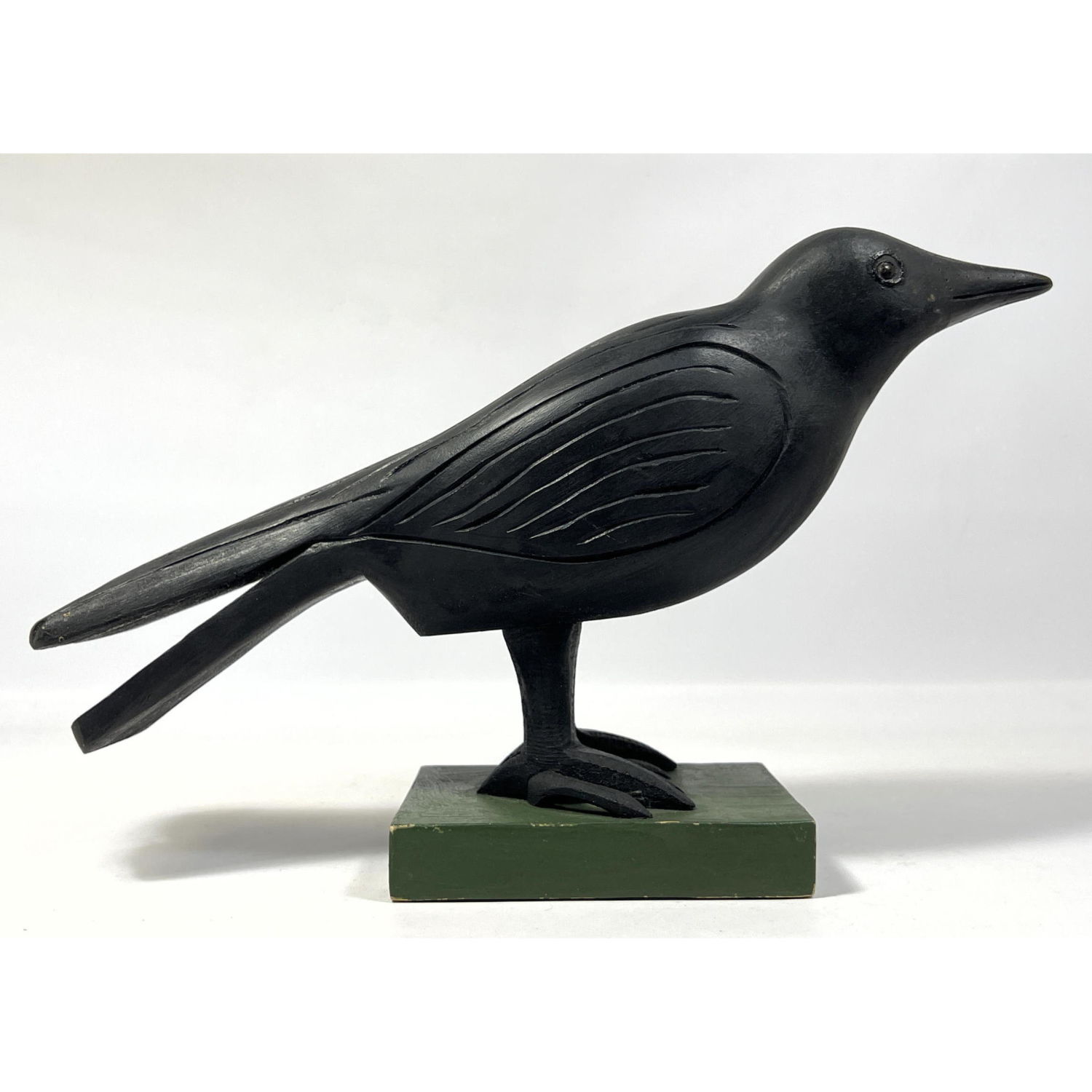 Large Folk Art Craved Raven Crow  2fcf98