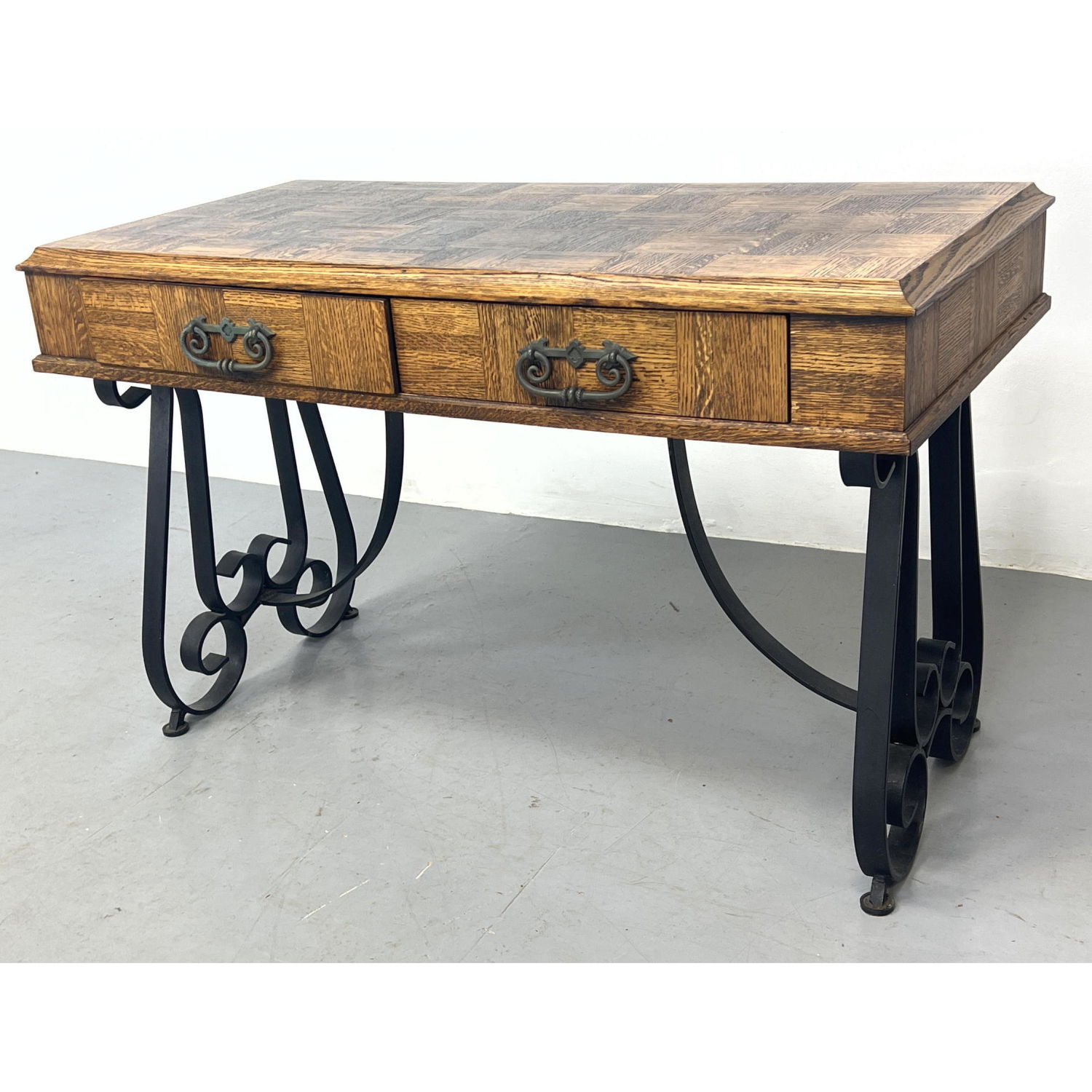 Italian Style Oak Parquet top desk
