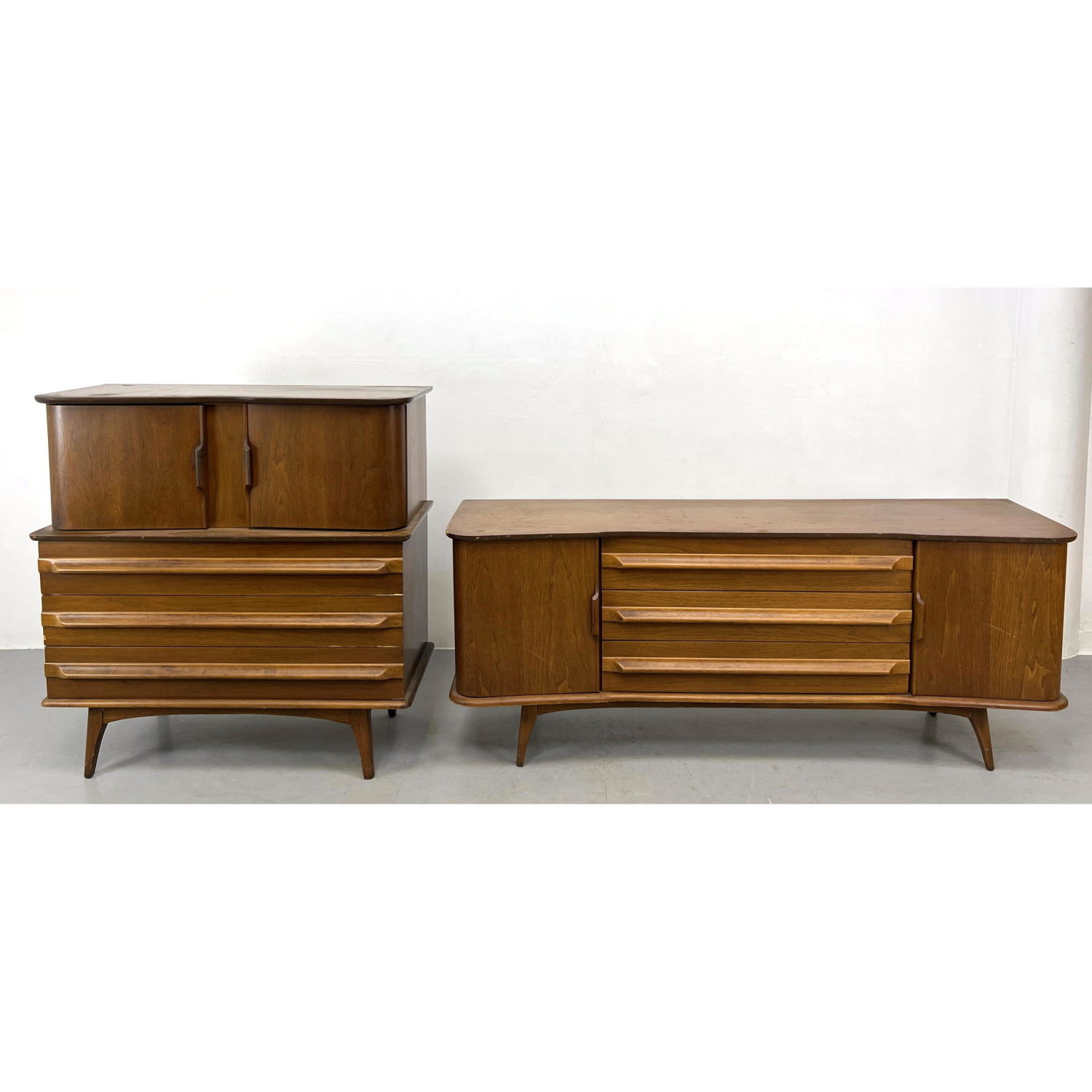 American Modern Walnut bedroom set.