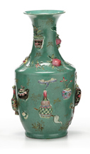 Unusual Chinese green glazed and 4c825