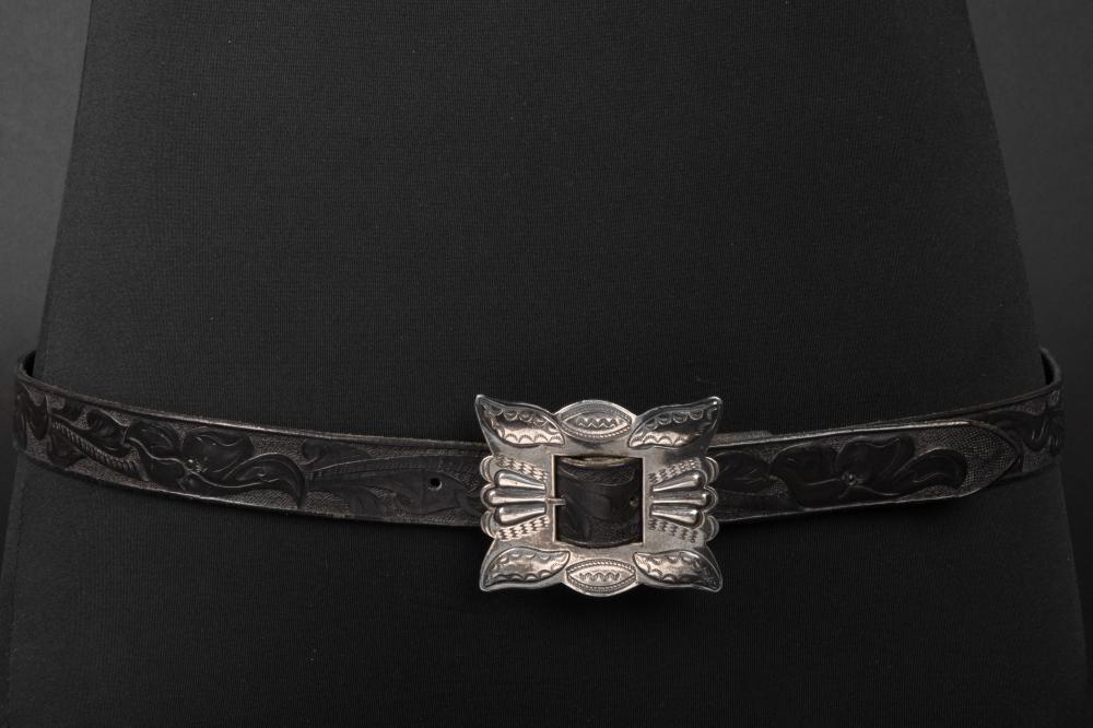 SOUTHWEST-STYLE, SILVER REPOUSSé BELT