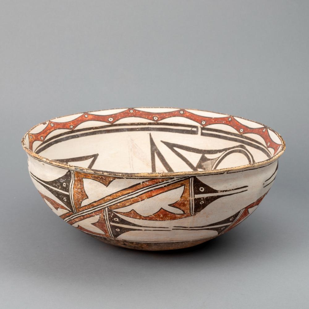 ZUNI, POLYCHROME DOUGH BOWL, CA.