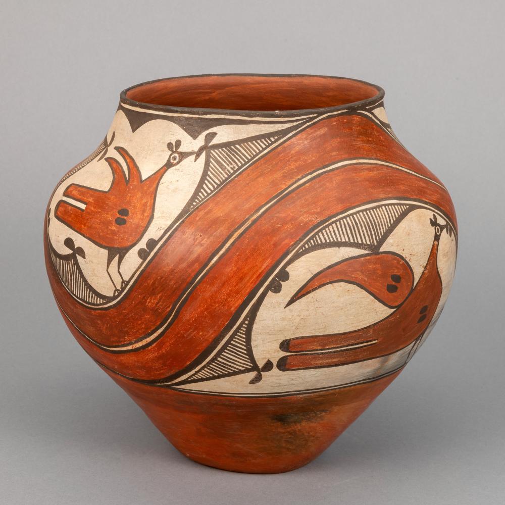 ZIA, POLYCHROME JAR, CA. 1940SZia,