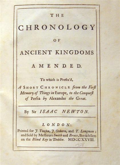 1 vol Newton Isaac A Chronology 4cc23