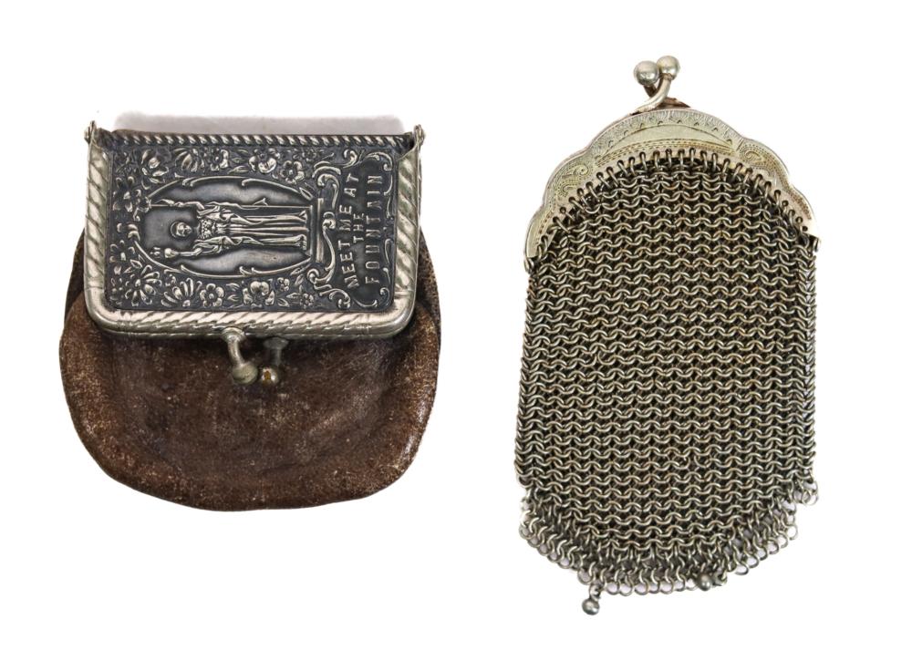 GROUP, TWO VINTAGE COIN PURSESGrouping