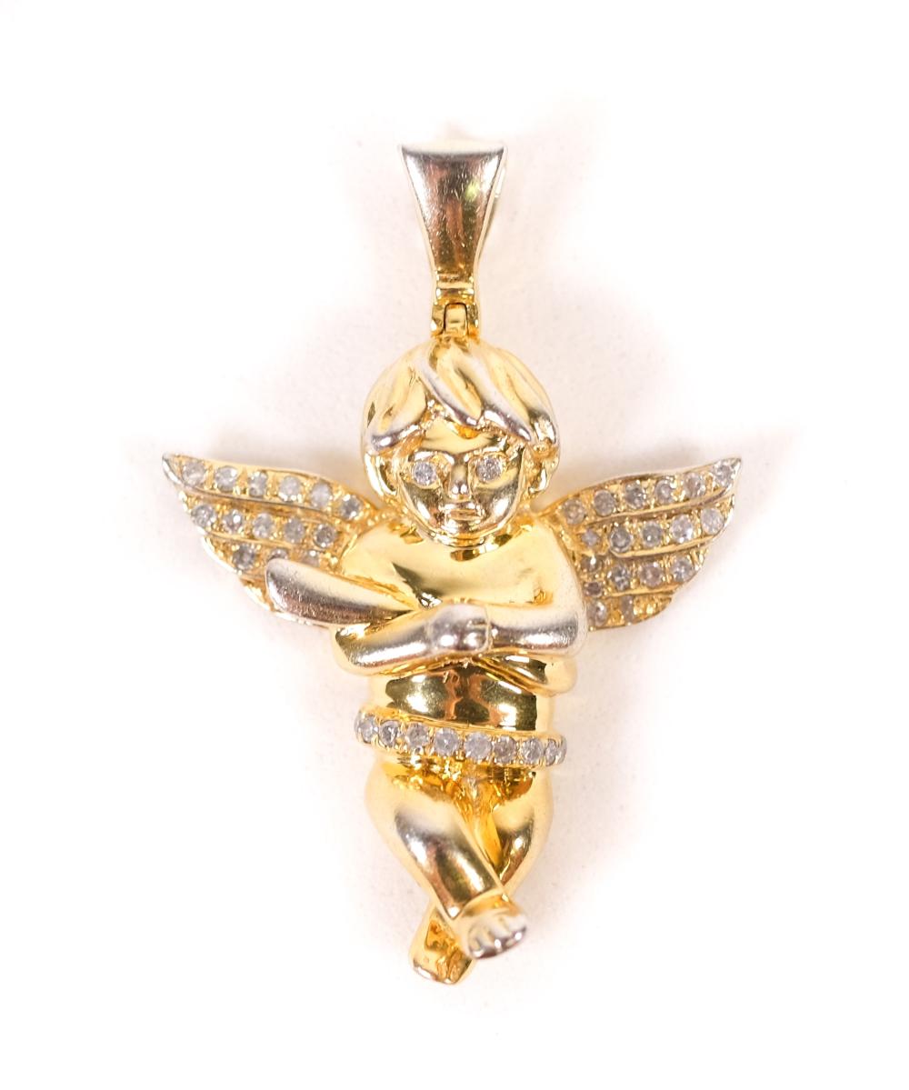 10K YELLOW GOLD DIAMOND CHERUB 2ffd61