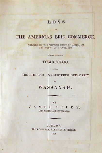 1 vol.  Riley, James. Loss of The American