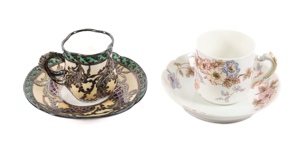 2 FRENCH LIMOGES PORCELAIN TEA