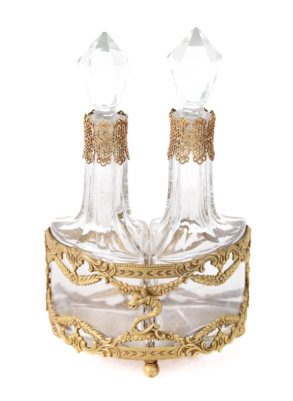 FRENCH NAPOLEON STYLE GLASS & ORMOLU