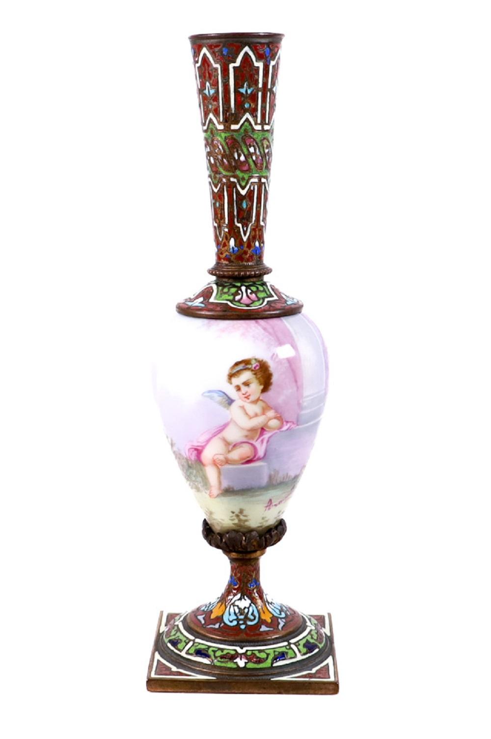 19TH C FRENCH CHAMPLEVE PORCELAIN 2ffeac