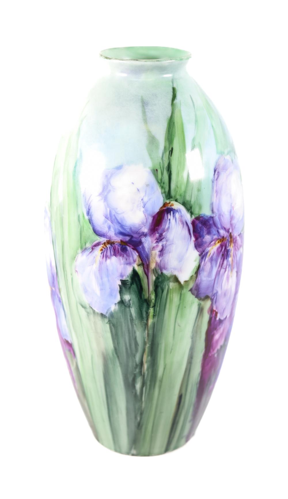 THOMAS BAVARIAN PORCELAIN IRIS VASE,