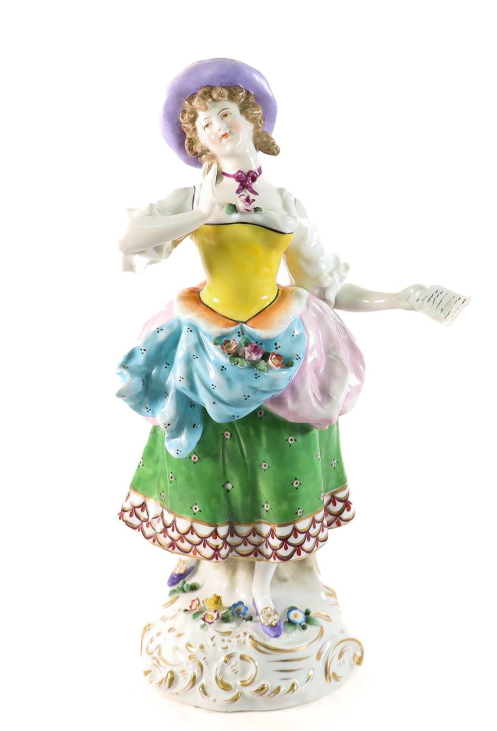 LARGE PORCELAIN FIGURINE W GOLD 2fff7b