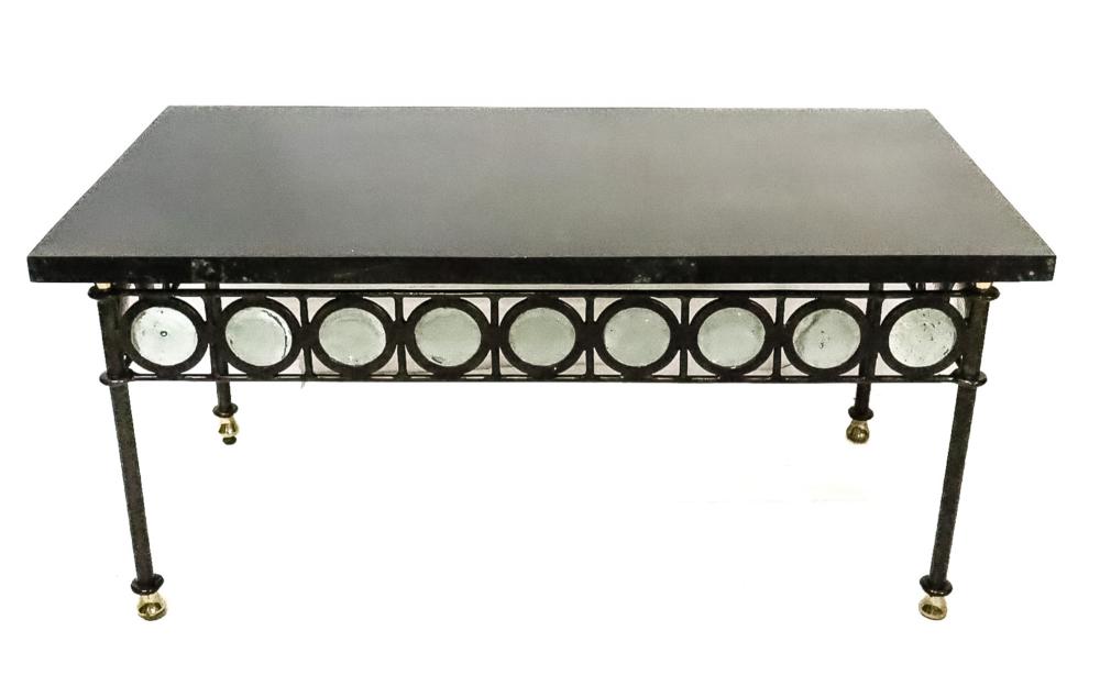 VINTAGE IRON & GLASS COCKTAIL TABLE