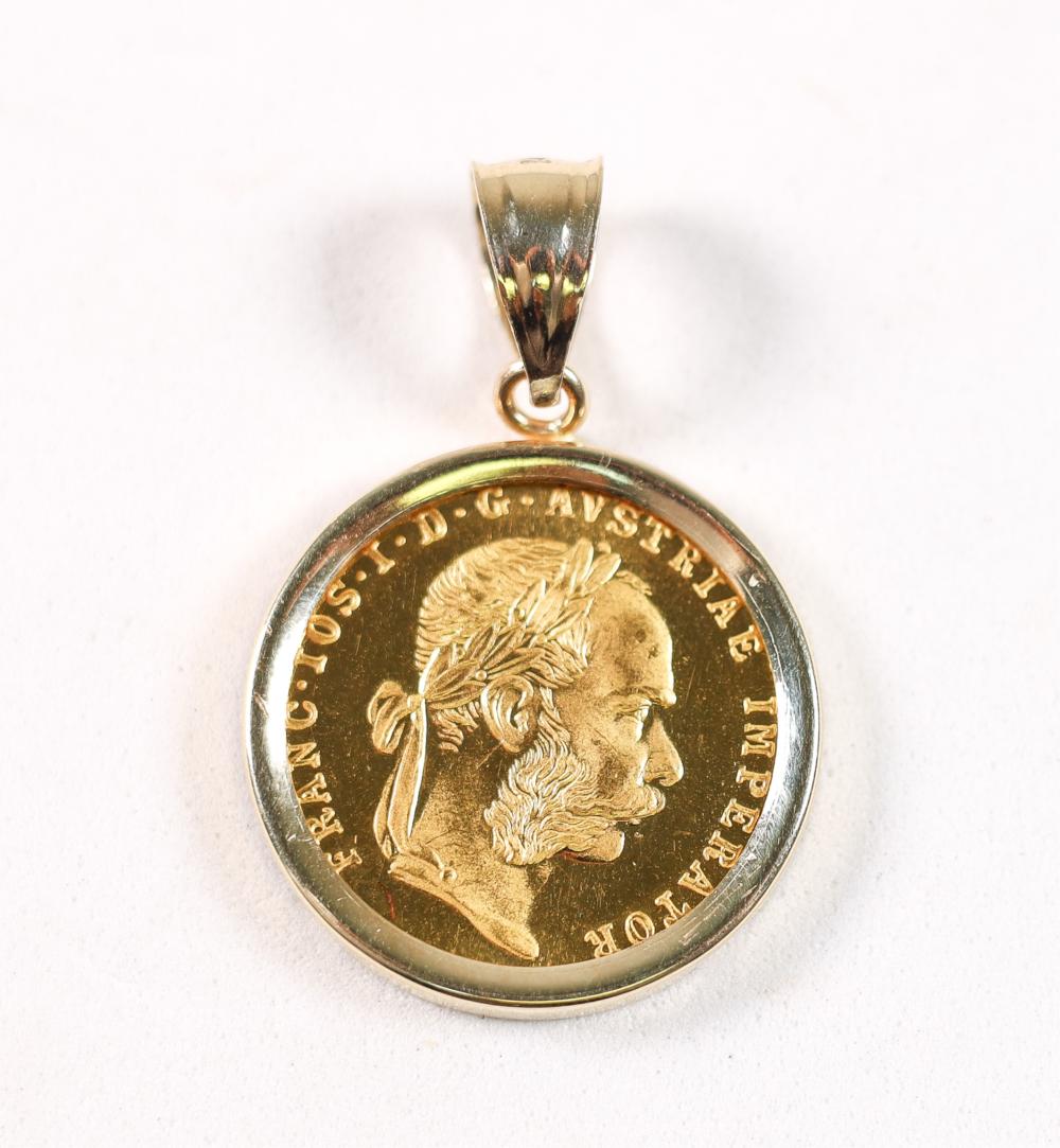 1915 AUSTRIA GOLD 1 DUCAT PENDANT1915