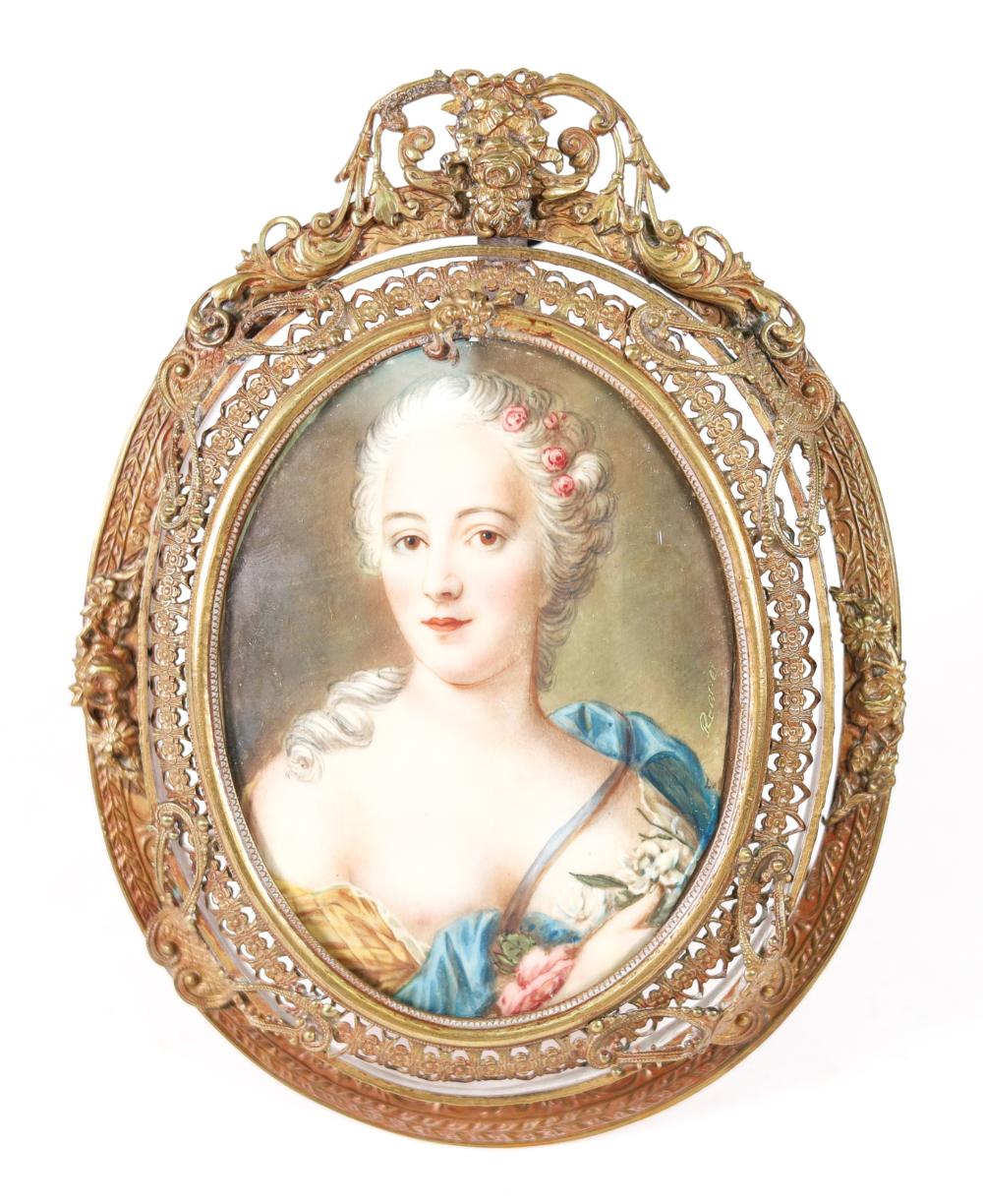 ANTIQUE HAND PAINTED PORTRAIT MINIATUREAntique