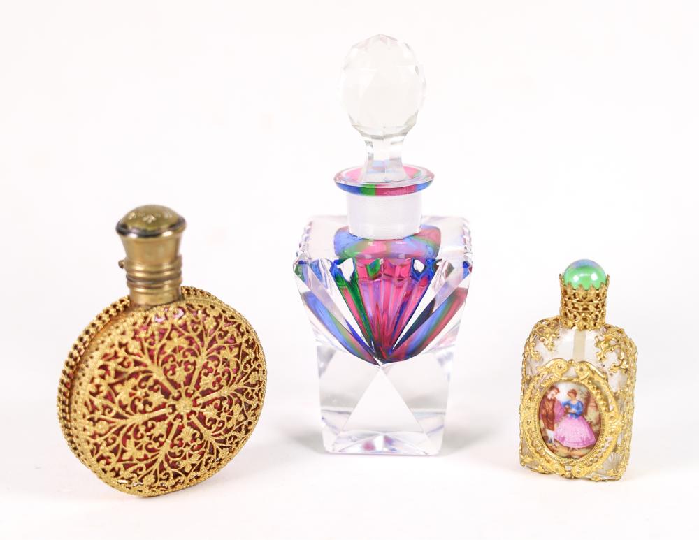 GROUP, THREE PERFUME BOTTLESGroup