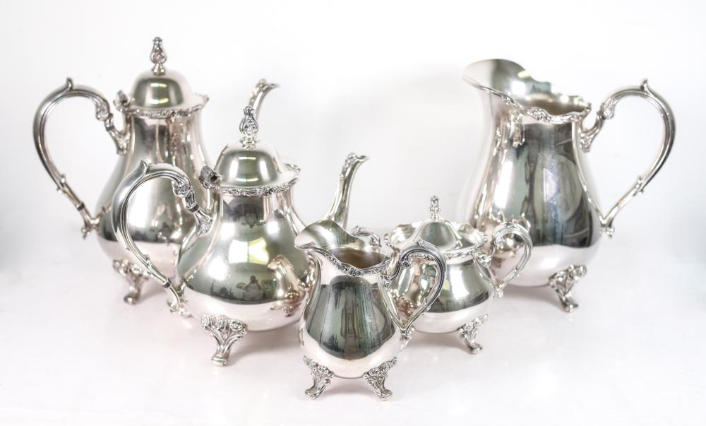 AMERICAN ROSE SILVER TEA & COFFEE SERVICEWebster-Wilcox