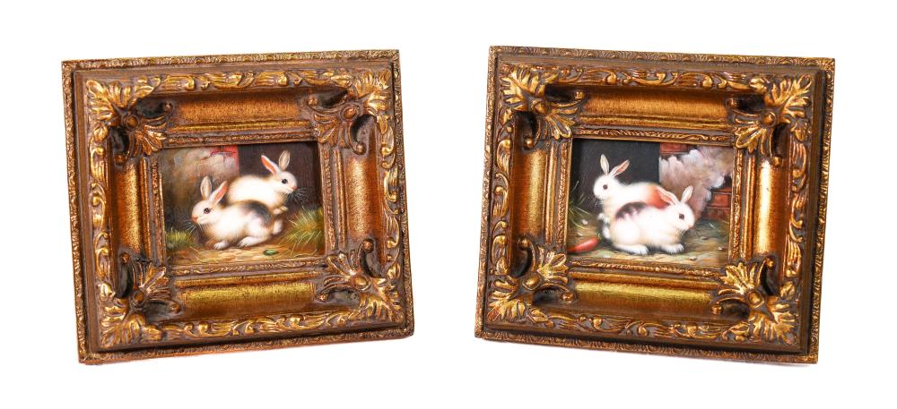 2 MINIATURE OIL PAINTINGS WITH