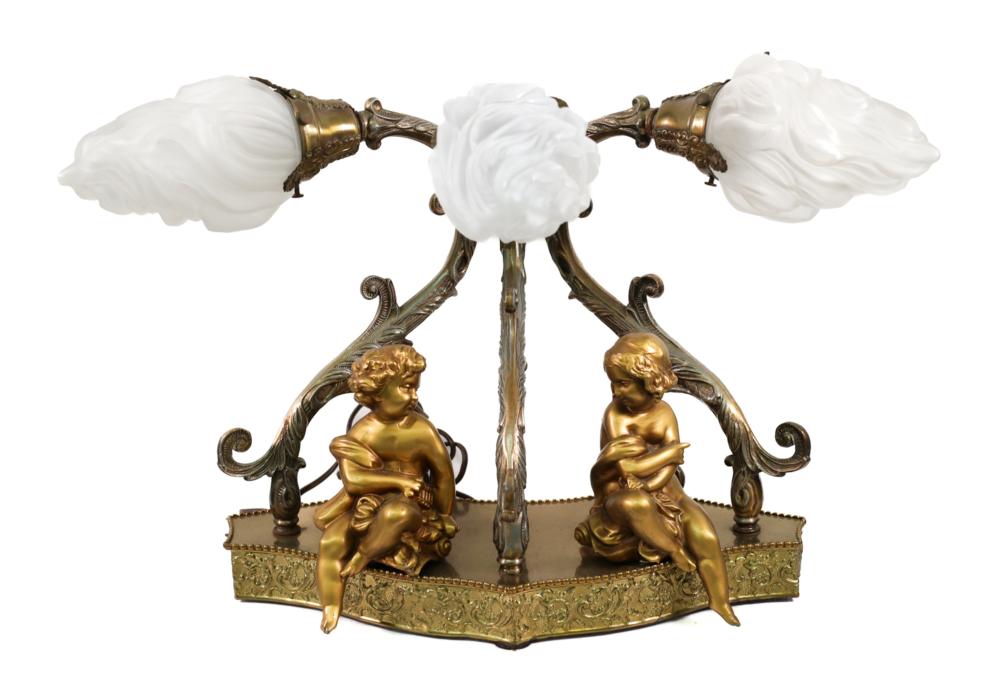 HOLLYWOOD REGENCY STYLE GILT METAL FIGURAL