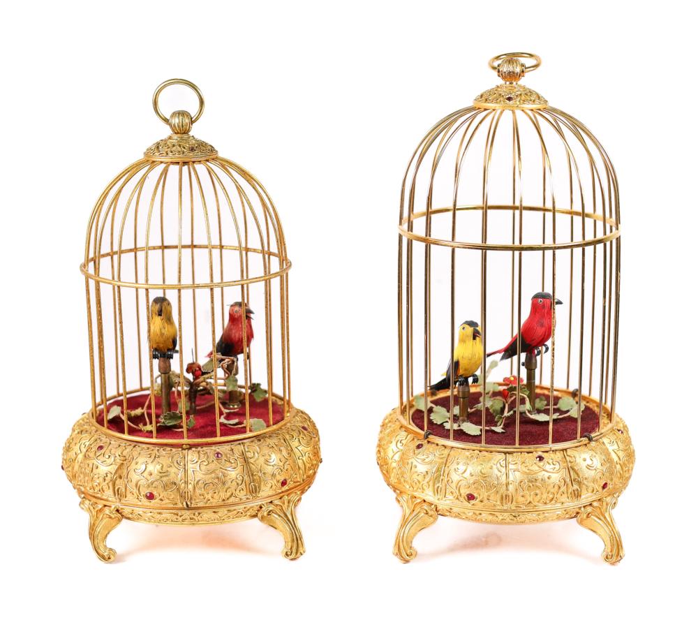 2 GERMAN SINGING BIRDS IN CAGES 3000aa