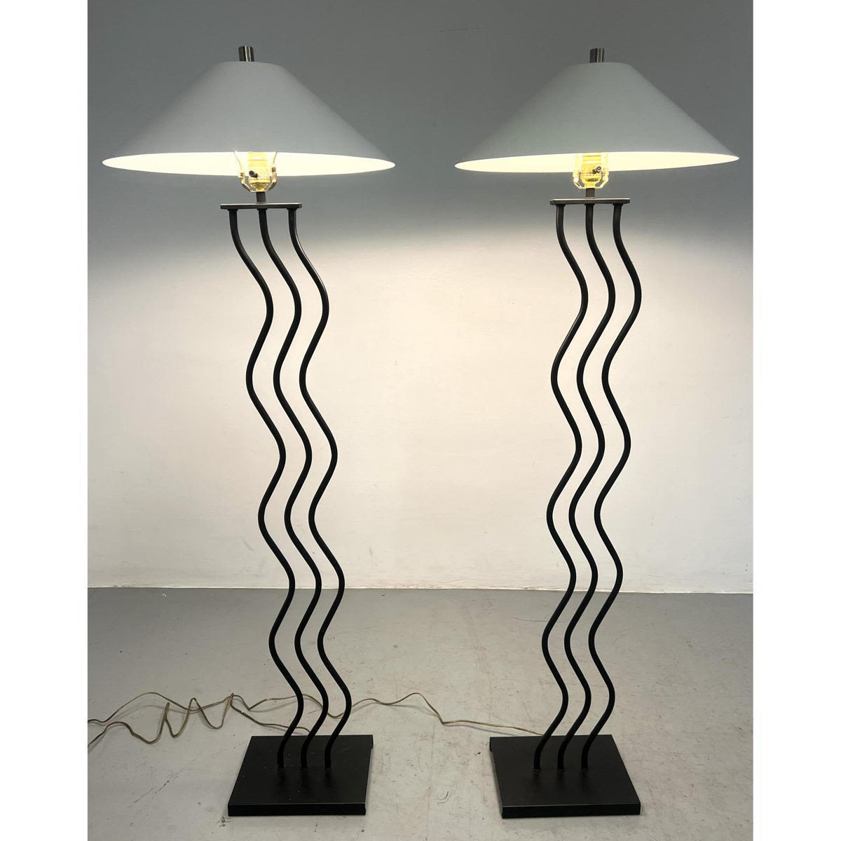 Pair of Post Modern Wave Form Floor