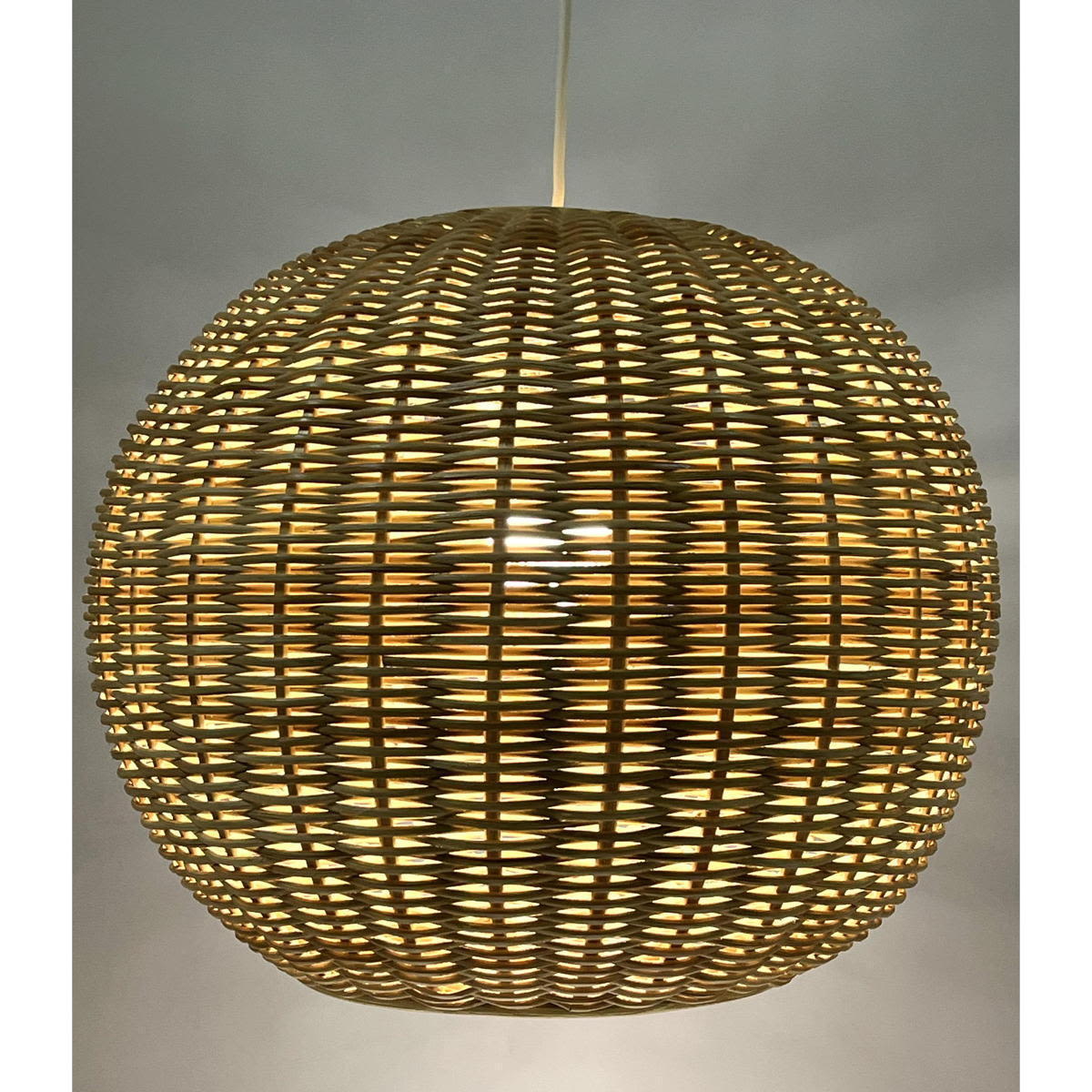 Modernist Woven Rattan Ball Shade