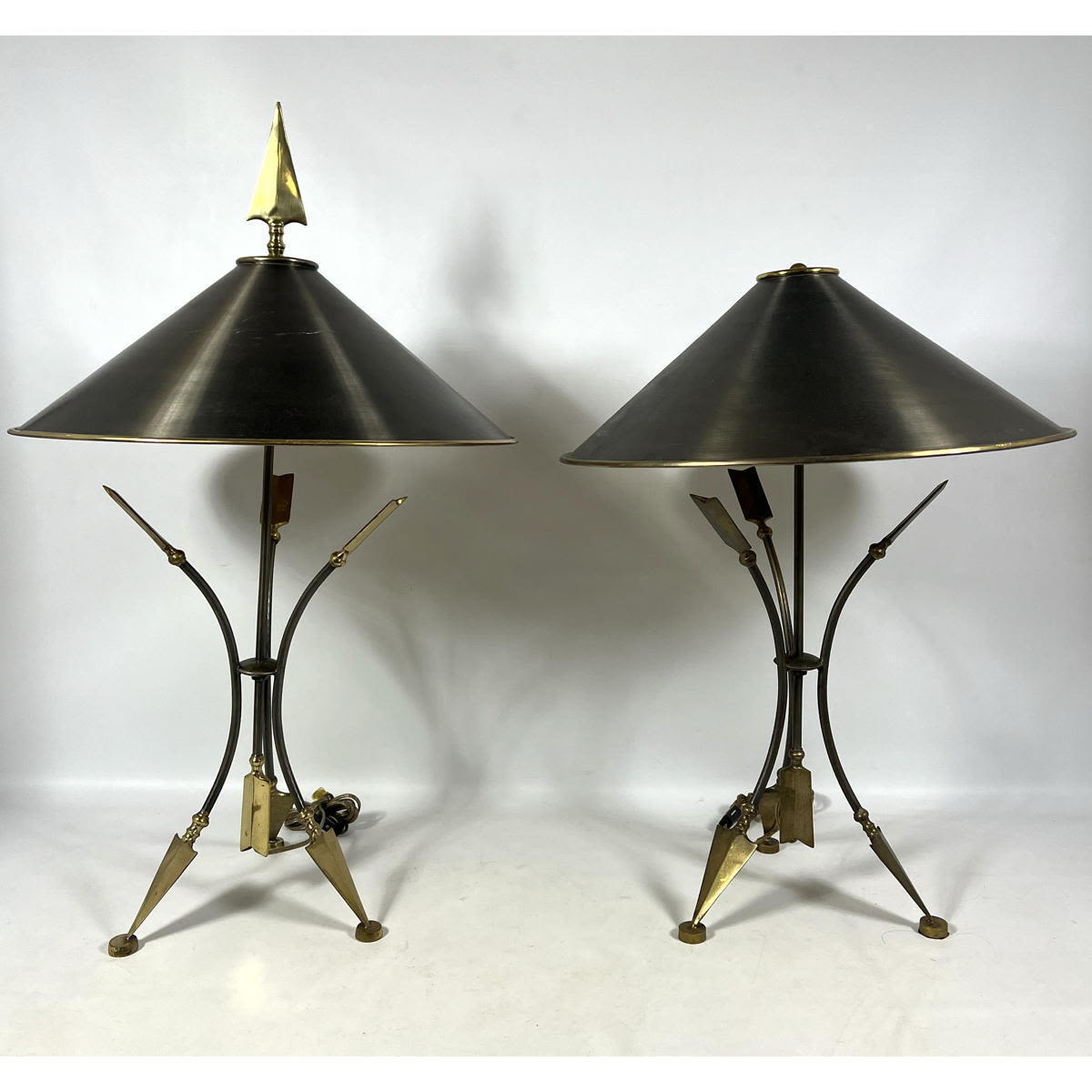 Pr Regency style Metal Table Lamps  3000fa