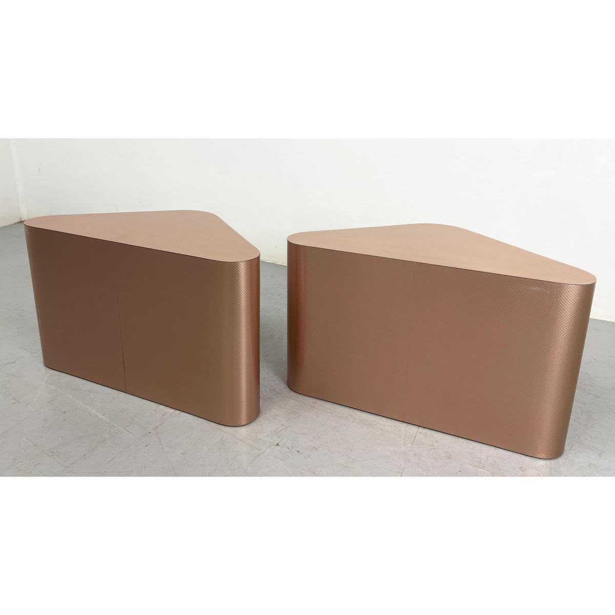 Pair Laminate wedge Form Side Tables  300163