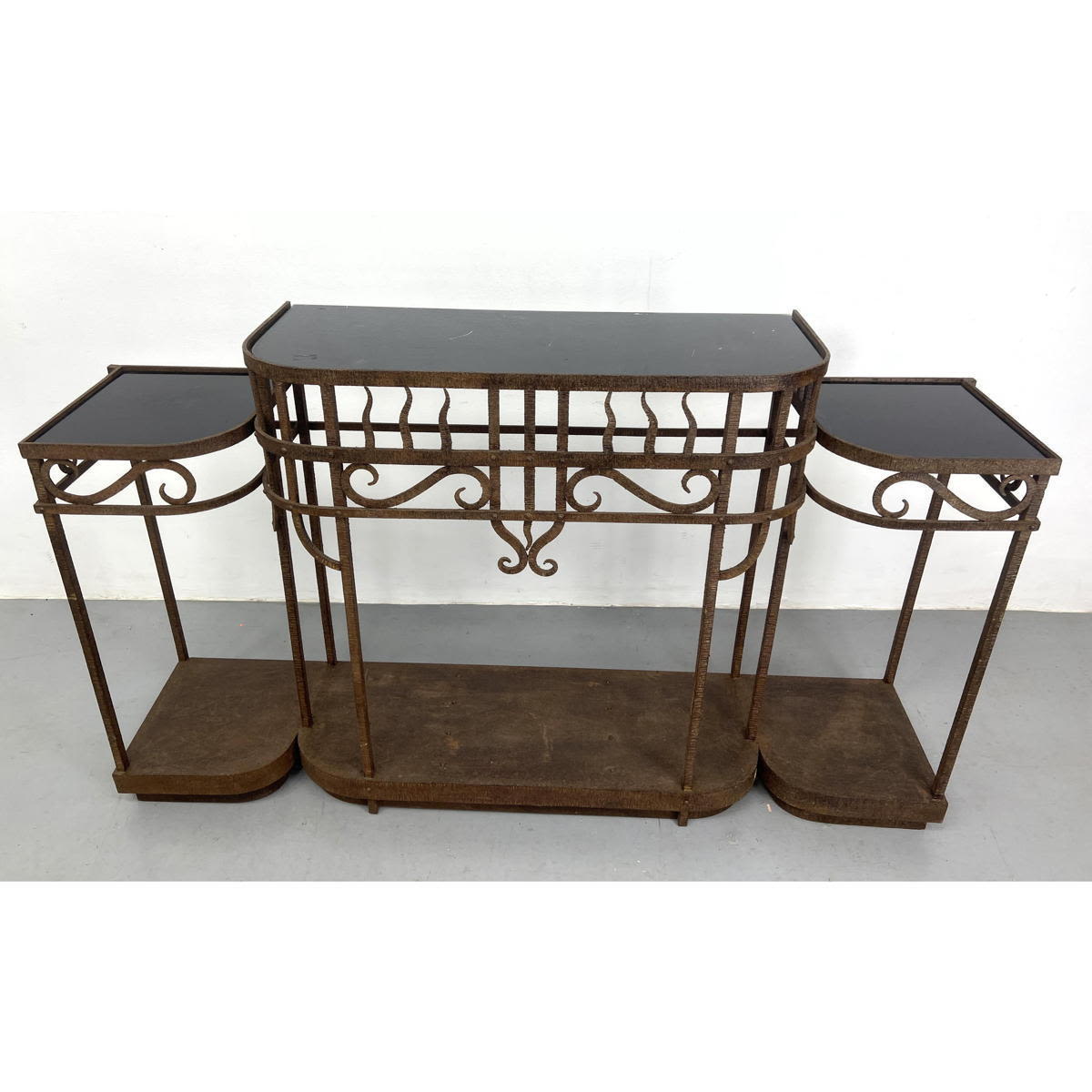 French Hand wrought iron console 300171