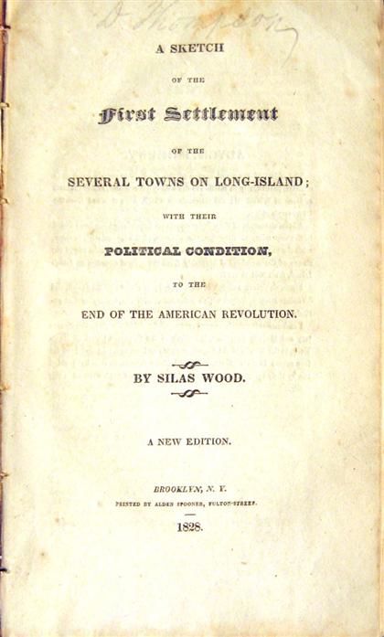 1 vol.  Wood, Silas. A Sketch of