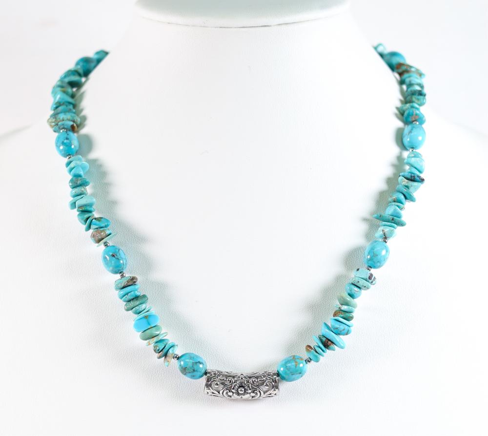 STERLING SILVER TURQUOISE BEADED