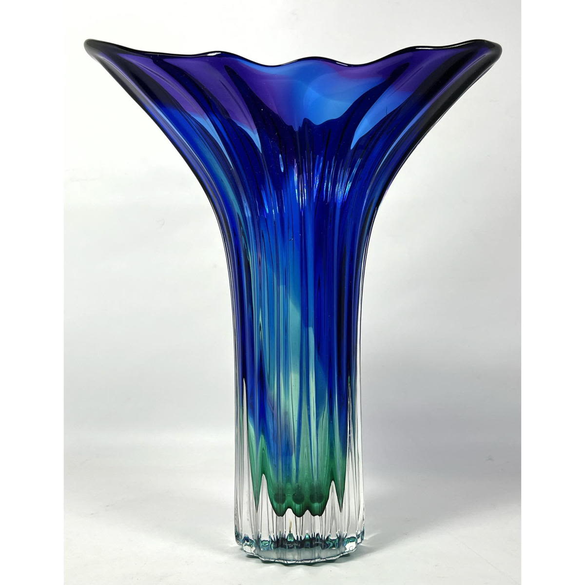 Artist Signed Cased Art Glass Vase 3001e0