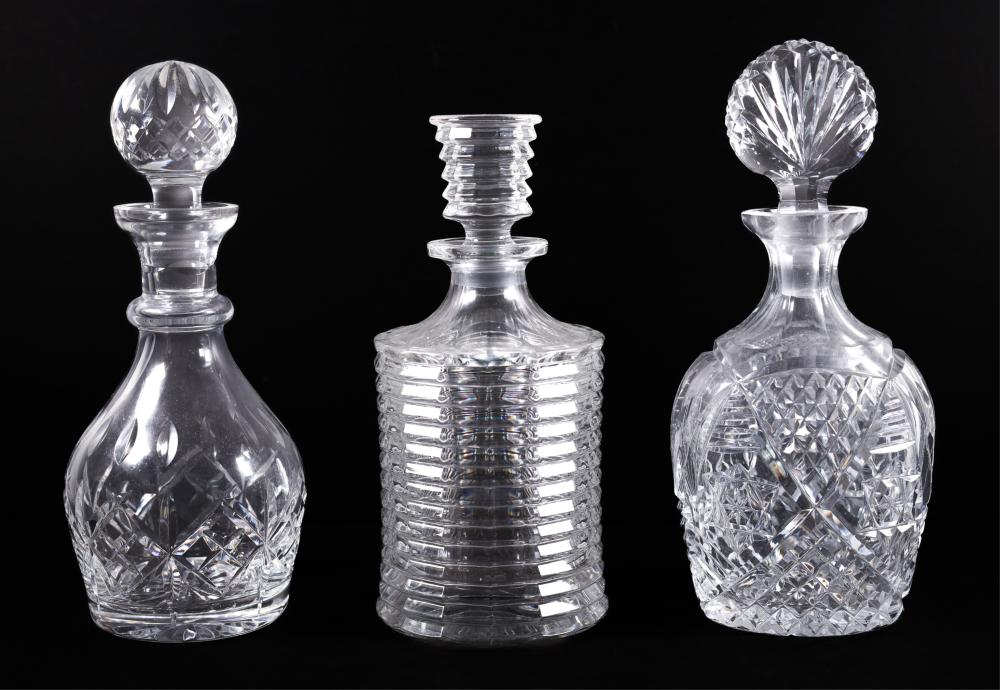 BRILLIANT CUT CRYSTAL DECANTER LOT OF