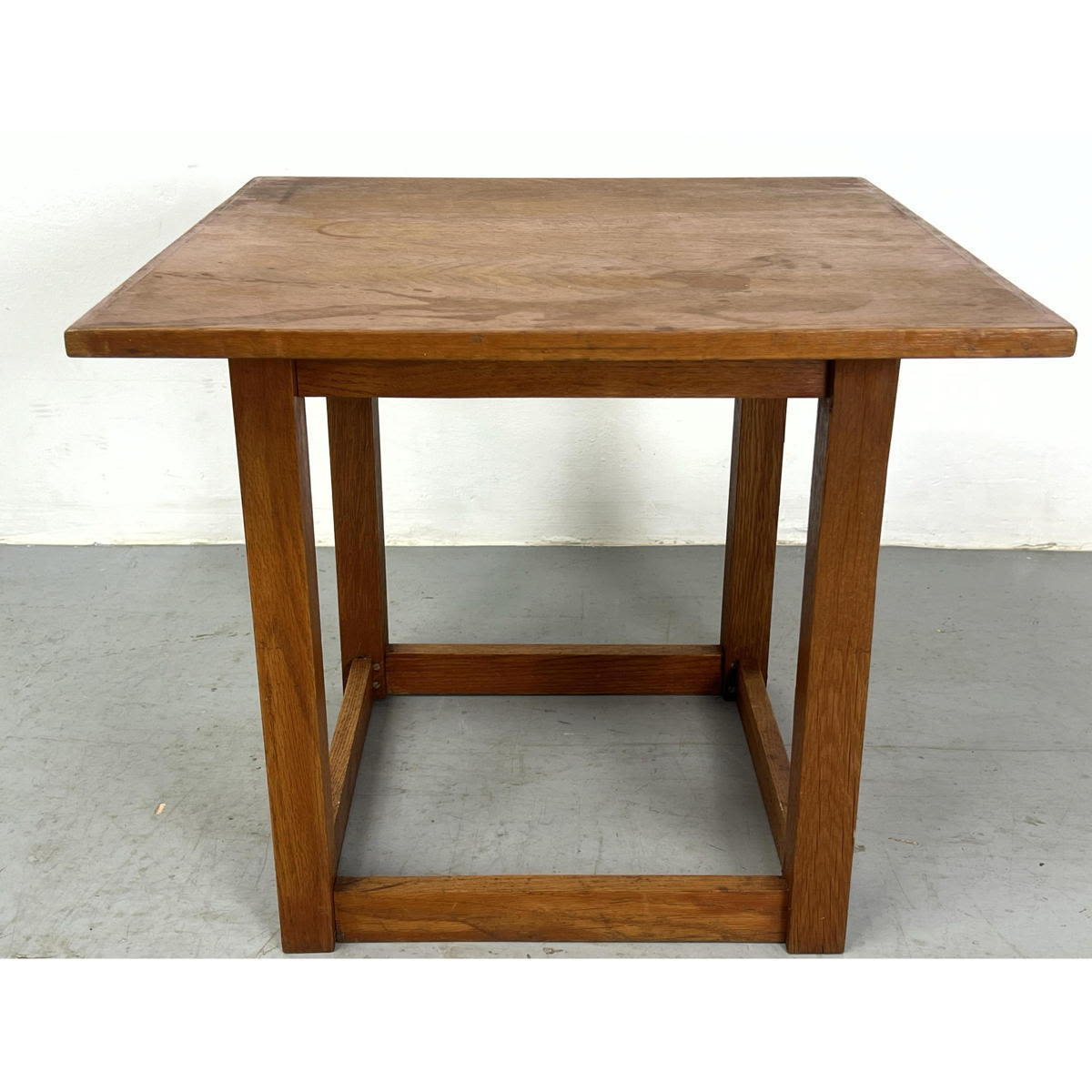 Oak Square Side End Table. Open