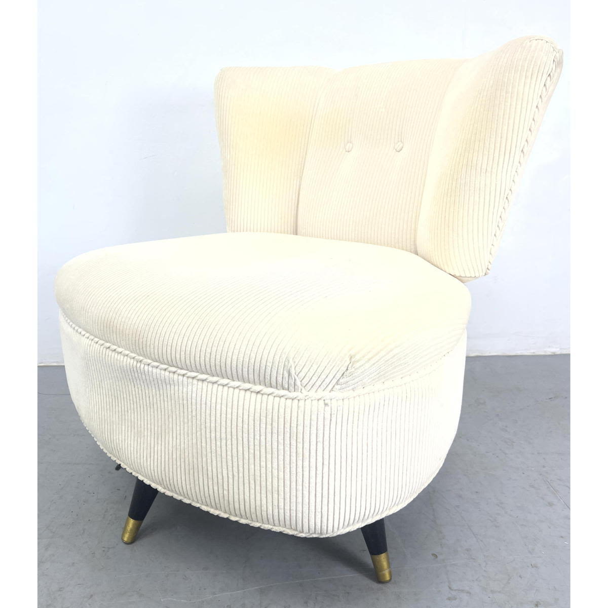 Off White Flared Back Lounge Chair  30023d