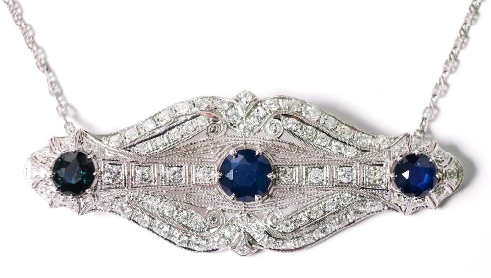 PLATINUM CEYLON SAPPHIRE DIAMOND 300290