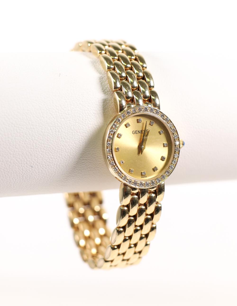 14K YELLOW GOLD & DIAMOND GENEVE LADIES