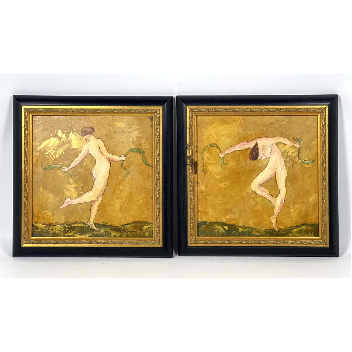 Pr Signed Figural Nude Dancer Paintings  30028f