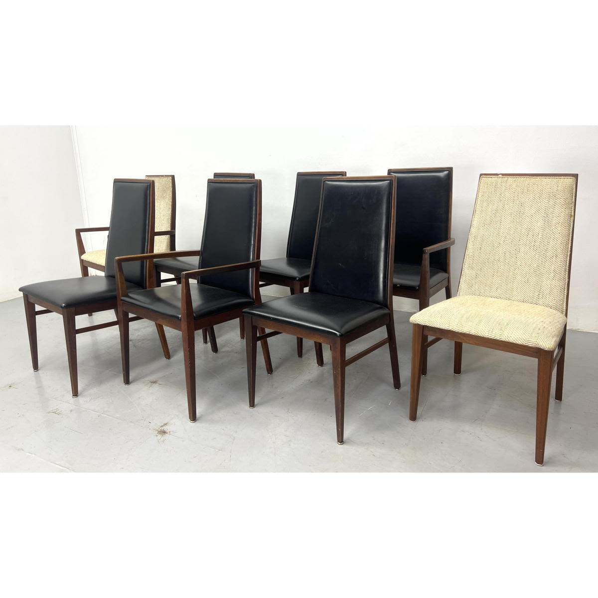 Set of Eight Dillinger Walnut High Back