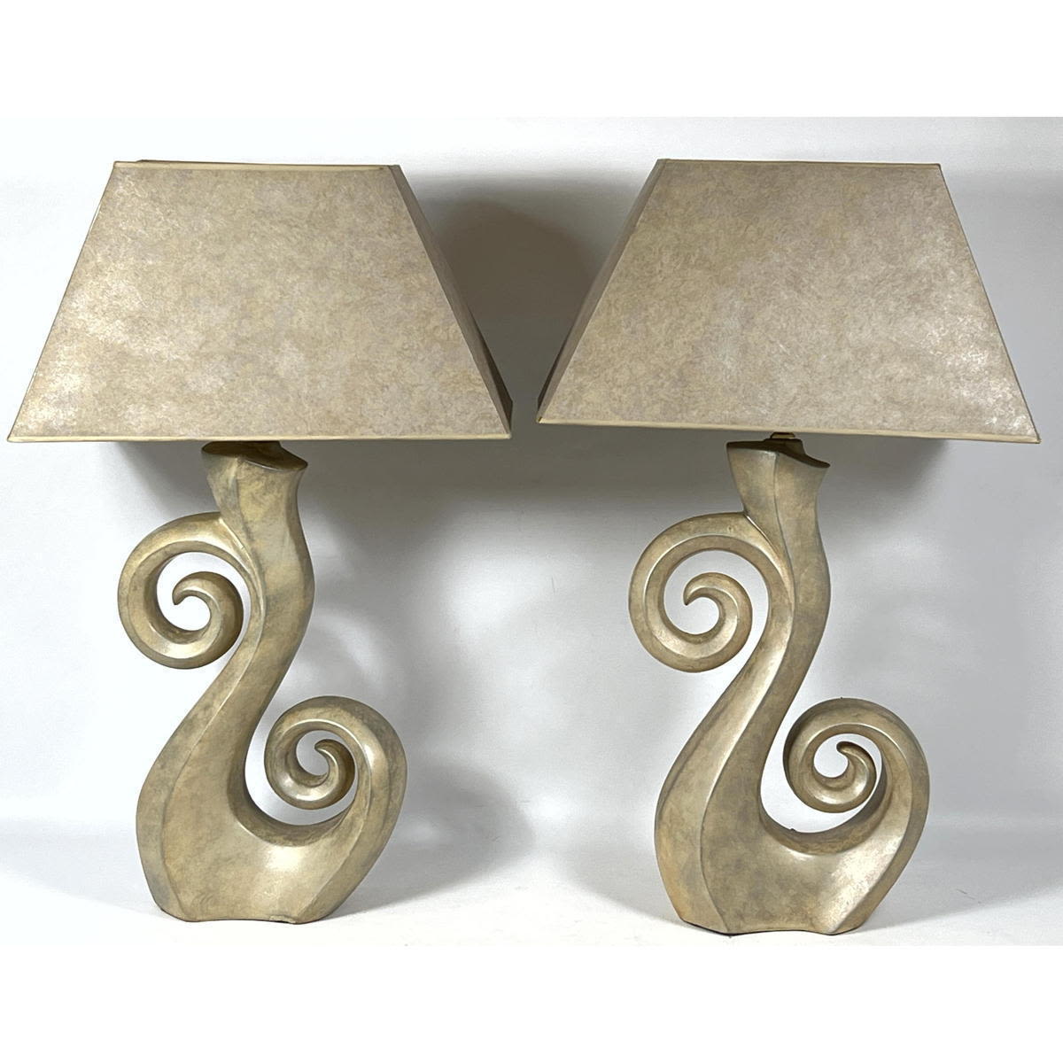Pair Decorator Plaster Swirl Form 300338