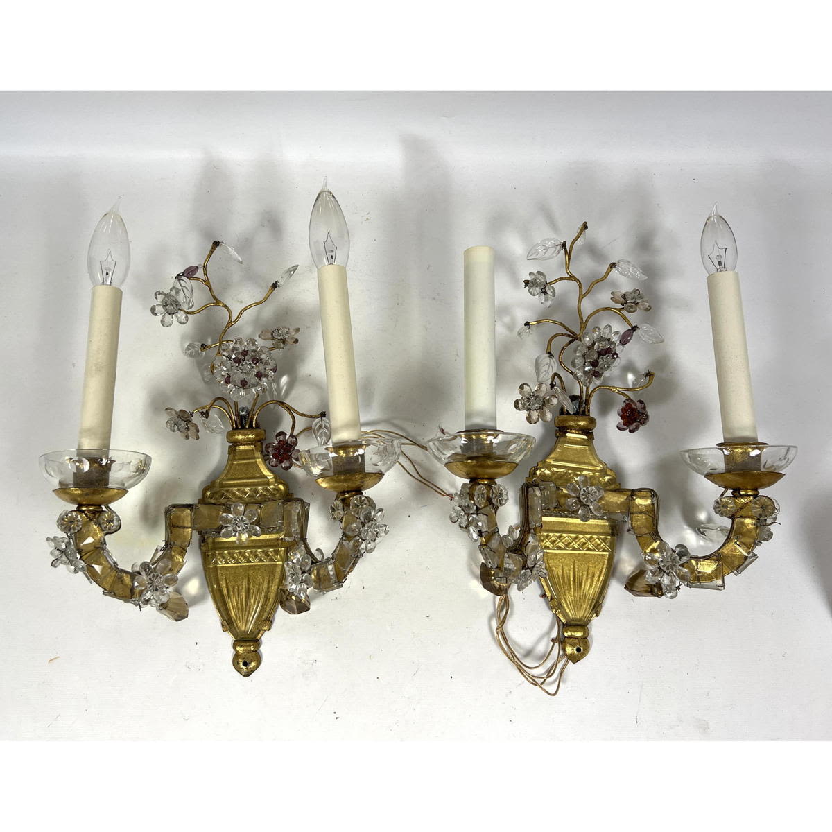 Pr Venetian Murano style Wall Sconces.